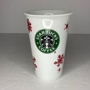 Starbucks 2010 Christmas Collection Red Snowflake Ceramic 12oz Cup